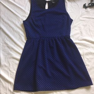 Forever 21 Blue/Black patterned Dress Baby Doll